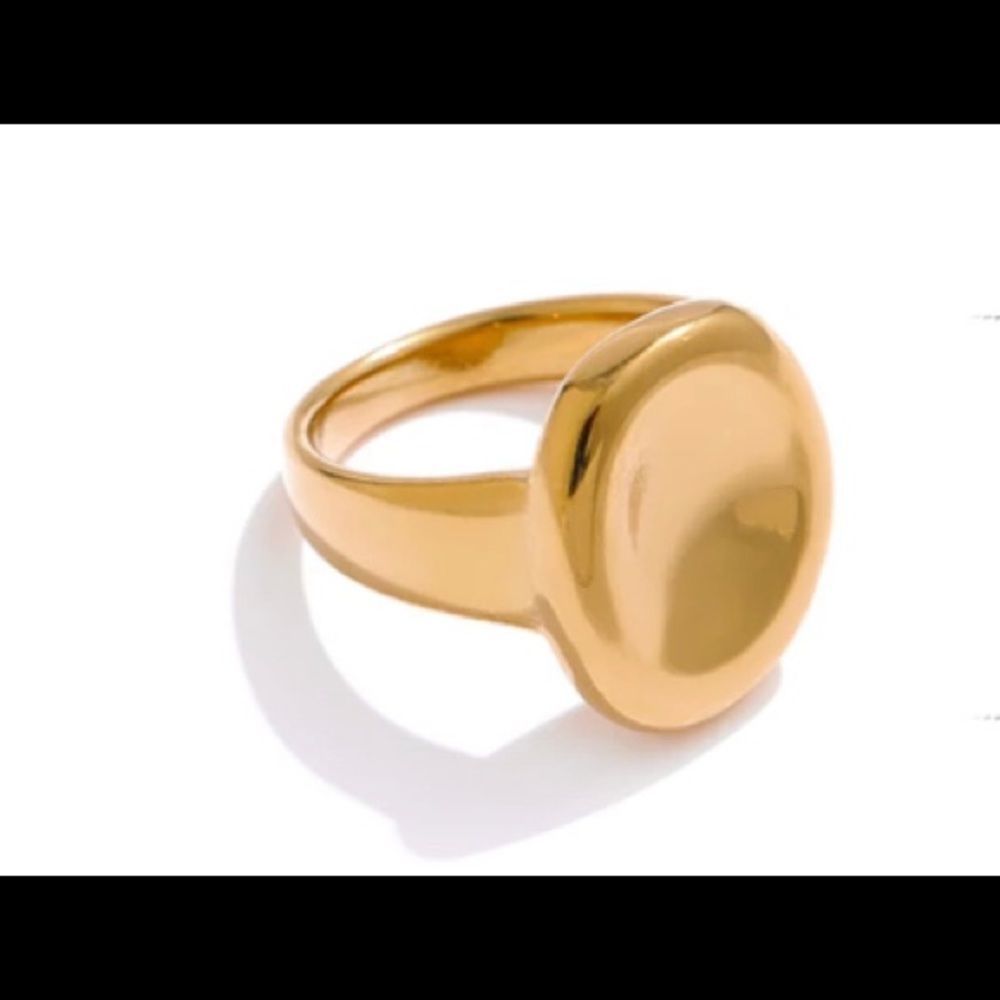 Gold tone stainless steel ring